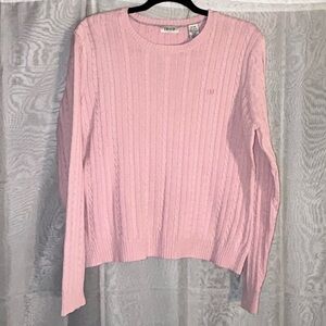 XL - Cable Knit Sweater - Light Pink